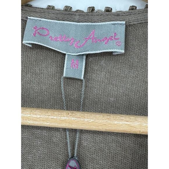 NWT Pretty Angel Blouse Jacket Womens M Lace Rhinestone Embroidery Gypsy Fairy - Picture 6 of 13